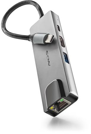 NGS Wonder Dock Supra - Adaptateur multiport USB-C 4 en 1 en Aluminium, USB 3.0, USB-C avec Charge 100W, 4K HDMI 30Hz RJ45, Compatible Windows 11/10 / 8/8.1/7 / XP/Vista, Mac OS et Linux