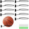 YKUKIZEE 10PCS Wall Mount Football Rack, Rugby Ball Holders Basketball Display Stand Wall Mount Volleyball Ball Storage Holder Black for Exercise Balls