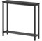 YATINEY Konsolentisch schmal, 2-stufiger Beistelltisch, Eingangstisch aus Holzwerkstoff, Flurtisch, Metallrahmen, platzsparend, für Wohnzimmer, Eingangsbereich, Flur, Schwarz XCT03BB