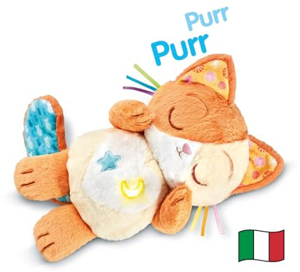 VTech Birba, dormez et rêvez avec moi, lumière de nuit enfants avec mouvement respiratoire, jusqu'à 45 minutes de sons de la nature et fusée, langue italienne, piles incluses, 0-6 ans