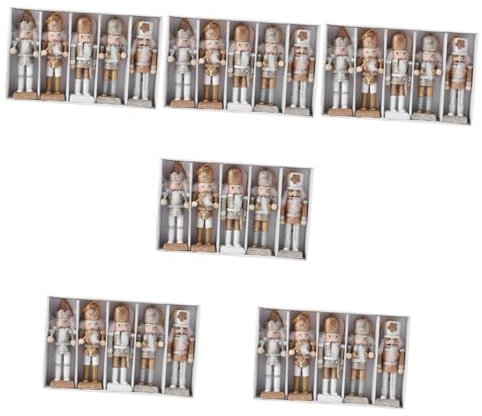 Cabilock 6 Ensembles De Casse-Noisettes De Noël Ours Casse-Noisette Mini Figurines De Noël Pendentif Décor Casse-Noisette Scintillant Mini Craquelins Jouet De Noël Bonbons Ornements