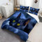Grau Blau Bettbezug, Tier Katze Deluxe-Bettwäsche-Set aus Mikrofaser Bügelfrei Atmungsaktive mit Reißverschluss Enthält 1 Bettbezug 155 × 220 cm und 1 Kissenbezug