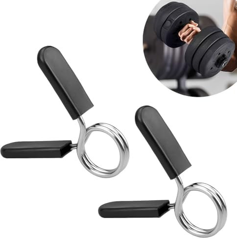 EIHI Hantelstange Federverschluss 2 Stück Gewicht Hebel-Klemmen für Hanteln, Hantel-Klammern für Hanteln, Gewichtheben, Hantelbefestigung, Feststeller, 25mm, Federclip, Hantel