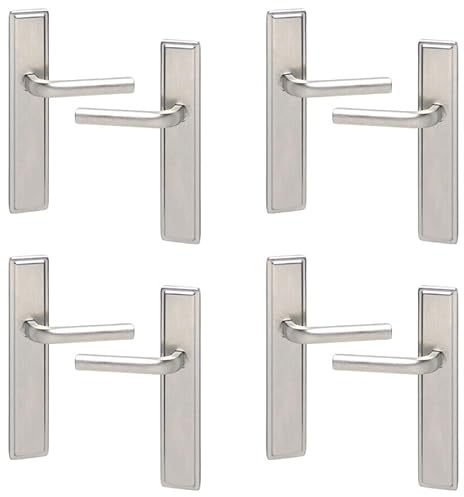 URBNLIVING 6/4 Pcs Royal Metal Door Lever Handles Set Fire Stain & Scratch-Resistant for All Types Interior & Exterior Doors, Durable with Easy Install Hardware Tools Handles Multipack