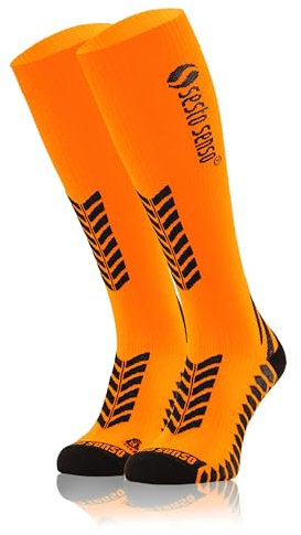 sesto senso Kompressionsstrümpfe Unisex Damen Herren Hohe Sportsocken Laufsocken 35-38 Orange