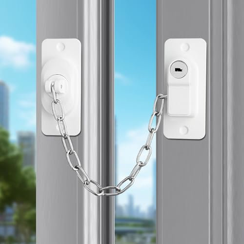 3 unidades de seguridad para ventanas para niños, fusibles de ventana para niños, cadena de puerta sin taladrar, seguro para niños, cerradura de puerta para niños, cerradura de ventana ajustable, para
