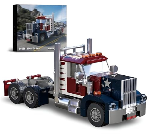 DrmBeyd Technik LKW Klemmbausteine Set, Schwerer LKW Lastwagen Bausteine, Straßen Lastwagen Montagesatz Spielzeug, Geschenk für Erwachsene und Kinder, Kompatibel mit L***, 268 Teile