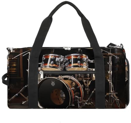 Gym Bag Drum Set Printed Duffle Bag Yoga Bag Backpack Duffel Bag Small Gym Bag for Men And Women Style One Size Gym Bag, Stil:, Einheitsgröße, Turnbeutel