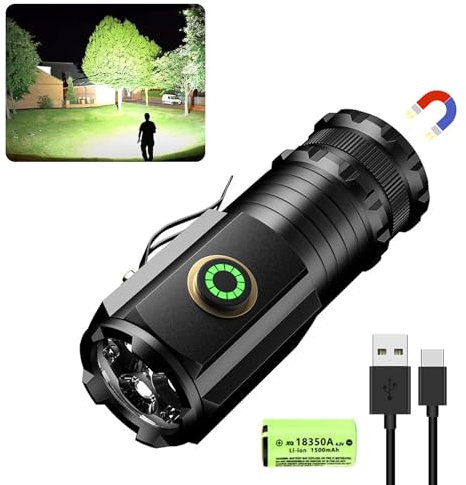 CHENBOOW Taschenlampe LED Aufladbar,LED Taschenlampe Aufladbar,Taktische Taschenlampen,Wasserdichte Praktische Flashlight,Wasserdichte Handlampe,für Camping, Wandern, Outdoor, Notfäll