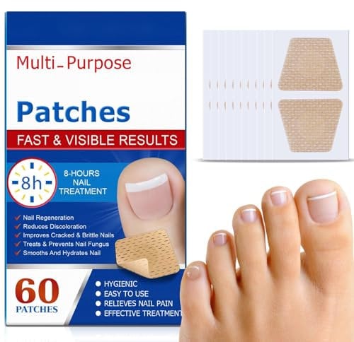 60pcs Nail Repair Patches,Fungal Nail Treatment Nail Repair Patches Toe Nail Treatment Extra Strong Nail Repair Treatment Nail Fungus Repair Patches for Restores Damaged Nails