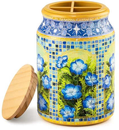 PieceRelax 3D Puzzle Jar 128 Plastic Pieces for Adults - The Baby Blue Eyes, Lid Container, Inner Jar for Kitchen Dining Study Living Room, Large [BA1015]