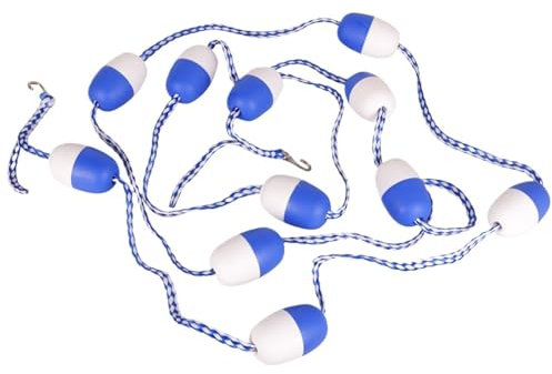 YCNLYSSR Trennlinie für Strandschwimmbecken, 5,5 m Sicherheitstrennseil für Schwimmbecken mit 11 Schwimmkörpern und 2 Haken, Bahntrennlinien für Schwimmwettbewerbe