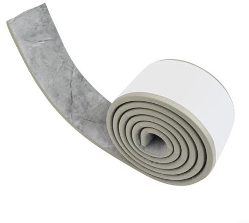 Marmor-Muster Sockelleiste verdickte Anti-Kollisionsstreifen, dekorative Bordüre für Wand, Ecktisch, Kante, Küche, Theke, Gasrohr (graue Textur)