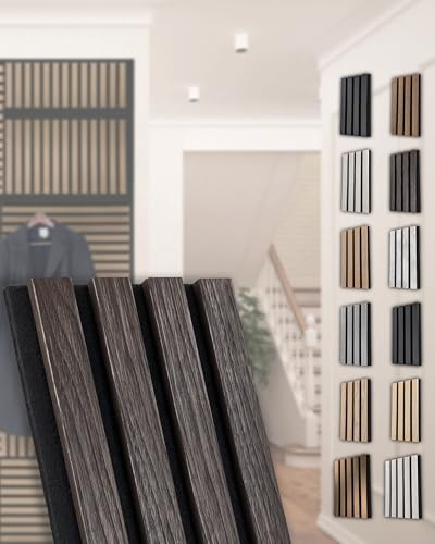 Akustikpaneele – 2400 × 561 mm, (1 Paneel, Nussbaum Milano) | schallabsorbierend & dekorativ | Wandverkleidung in Holzoptik | für Wohnzimmer, Büro, Flur | Leichte Montage, modernes Design