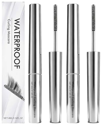 2PCS Iron Eye Mascara, Wimpernpflegende Wimperntusche, 3D-Curling-Wimperneisen, Natürlich Wasserfest, Schwarz (2PCS)