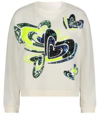 Cartoon Damen Sweatshirt mit Rippbündchen