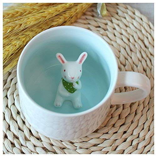 Hotmiss Tasse à café 3D avec motif animal mignon à l'intérieur de la tasse en céramique de dessin animé pour femme et amie – Tasses du matin pour thé, jus, lait, chocolat, cappuccino