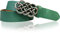 FRONHOFER keltischer Gürtel Damen 4 cm echt Leder keltische Gürtelschnalle silber Ledergürtel, 18220, Größe:Körperumfang 105 cm/Gesamtlänge 120 cm, Farbe:Jade