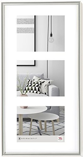 walther design Bilderrahmen weiss 3x 13x18 cm Galerie mit Passepartout, Galeria Kunststoffrahmen KW338S