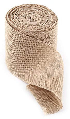 Rouleau de Ruban en Toile Jute DIY, 10M Rouleau de Ruban de Jute de Toile Hesse Tissu pour Table et Décoration de Mariage (10CM)