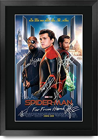 HWC Trading A3 FR Spider-Man: Far From Home Movie Poster Tom Holland Signed Geschenk GESTALTET A3 Spiderman Spider Man Printed Autogramm Film Geschenke drucken Fotobildanzeige