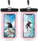 JOTO 2 Stück wasserdichte Handyhülle IPX8 Unterwasser Wasserfest Handytasche für iPhone 16 15 14 13 12 11 Pro Max Plus Galaxy S24 S23 A15 Xiaomi bis 7 Zoll Phone Case –Pink