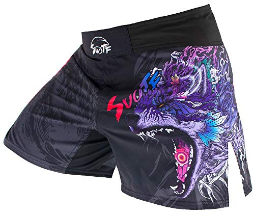SUOTF MMA Shorts for Men Fight Shorts Men BJJ Boxing Trunks for Men Grappling SU0DK2 S Waist 30.3-33 inch