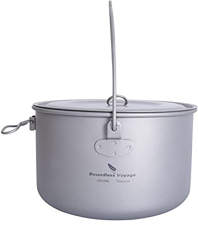 usharedo Ti15120A - Olla de titanio para camping, picnic, 2900 ml