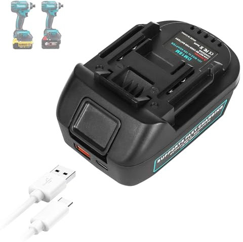 ZLWAWAOL DM18M Batterieadapter mit USB-Ladebuchse für Dewalt 20 V & Milwaukee 18 V M18 Lithium Batterie konvertieren zu Makita 18 V Akku BL1830 BL1840 BL1850