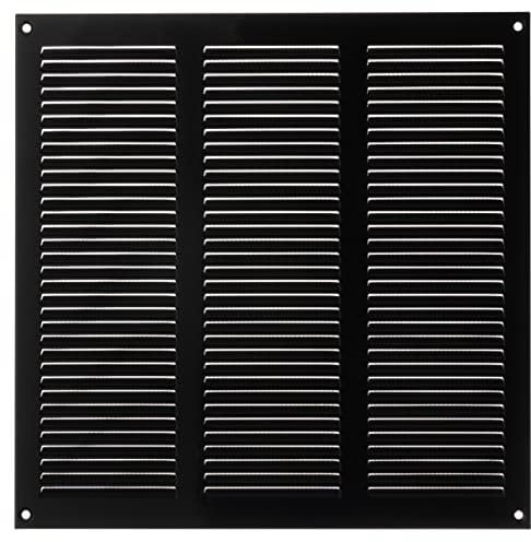300 x 300 mm Black Metal Ventilation Grille - Air Vent Grille with Mosquito Net