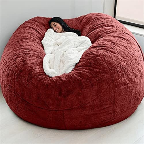 IJNBHU Sitzsack-Sesselbezug Sitzsack Hülle,Riesiger Pelz-Sitzsack Sofabezug, extra groß, waschbar, Sitzsackbezug für Kinder, Sitzsack-Bezug ohne Füllung(Color:1,Size:5ft)