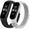 Tobfit Armband Kompatibel mit Xiaomi Mi Band 5 / Mi Band 6 / Mi Band 4 / Mi Band 3 / Amazfit Band 5, Nylon Weiches Atmungsaktives Armband für Mi Band 6/5/4/3 / Amazfit Band 5 (Schwarz+Grau)