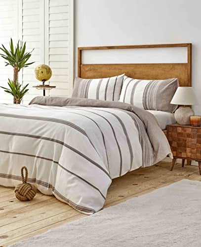 KARACA Home Dobby Gewebtes Bettwäsche-Set für King-Size-Betten – braune Bettbezüge mit Reißverschluss & Kissenbezügen – Kingsize-Bettwäsche-Set mit Baumwolle & Viskose, weiche und bestickte Textur