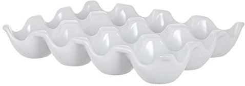 TOPBATHY Support Œufs En Céramique Pour Réfrigérateur 12 Places - Rangement Réutilisable En Porcelaine Pour Cuisine Et Comptoir