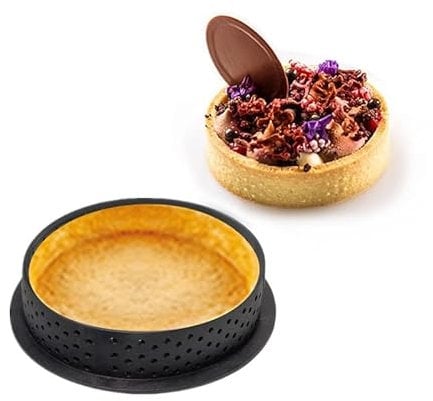 XIANGLONGY 12 Stück Tartelette Förmchen 8cm, Kunststoff Tartlettförmchen mit Lüftungslöchern, Mini Tartelette Förmchen für Kochen und Backen Desserts, Tarteform Klein DIY Backen Werkzeuge