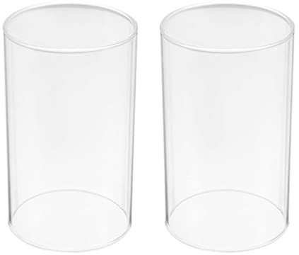 Veemoon Candle Vessels 2Pcs Clear Candle Holder Glass Chimney Candle Holder Sleeve Open Both Ended Candle Shade Bottomless Cylinder Glass