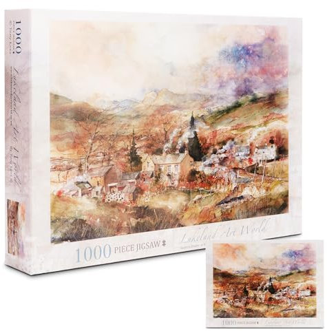 Lakeland Art World 1000 Piece Jigsaw Puzzles for Adults, Lake District, Beatrix Potter at Hill Top & Lakes, Featuring Beautiful Watercolor Artwork, Measuring 68.5 x 49cm, Stunning Landscape Experience