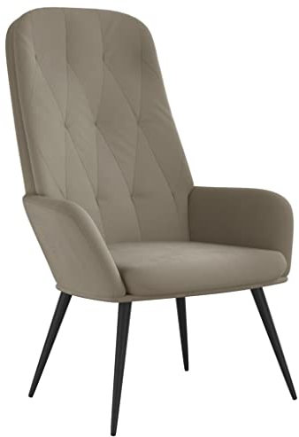 vidaXL Relaxsessel, Drehbar Fernsehsessel mit Armlehne, Sessel Lesesessel mit Metallgestell, Polsterstuhl Relaxstuhl Wohnzimmer, Hellgrau Samt