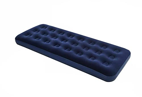 JOROBA Inflatable Mattress Air Bed - Single Air Mattress - Flocked top Portable Blow Up Camping Bed For Adults and Guests to keep them cool in summer, Indoor and Outdoor Use.(without pump, Single)
