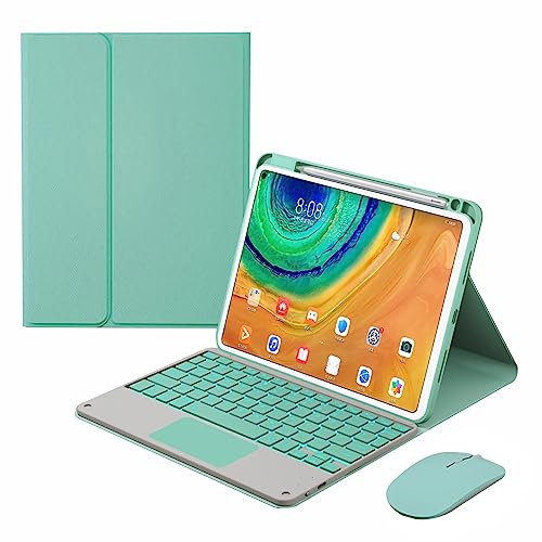 GUPENAA Étui Clavier pour Huawei Matepad Pro 12.6 avec Pavé Tactile, Clavier Bluetooth Rétroéclairé Détachable Magnétique sans Fil avec Porte-Crayon,Vert