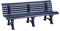 PROREGAL Gartenbank Jamaika | 4-Sitzer | Blau | HxBxT 80x200x64cm | Witterungs- & UV-beständiger Kunststoff | Parkbank Sitzbank Außenbereich Garten Balkon Terrasse