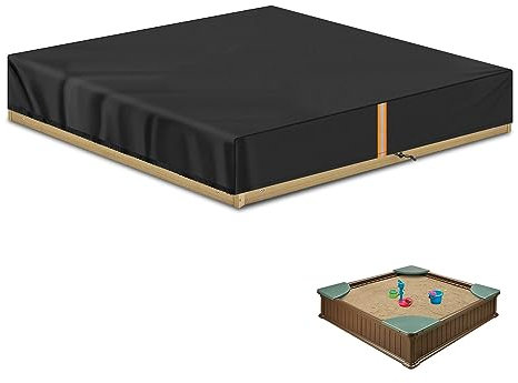 VANSHEIM Housse de Protection pour Bac à Sable Piscines pour Enfants Housse de Bac à Sable avec Cordon de Serrage Bache de Protection Exterieur Bac à Sable Bache Bac a Sable 150x150x20cm