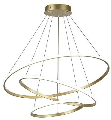 IluminacióN Colgante Led Para Sala De Estar,Accesorio De IluminacióN Colgante AcríLico Regulable De 3 Anillos,Isla De Cocina Dorada Para Techo,Sala De Estar,Dormitorio,VestíBulo De Entrada 20+40+60 Cm