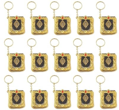 Anlising 15PCS Mini Porte-Clés Quran, Porte-Clés Musulman, Porte-Clés Islamique, Porte-Clés Suspendu Musulman, Porte-Clés Décoratifs Musulmans, pour Souvenir Musulman Pendentif Ornement (Or)