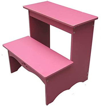 Tritthocker aus Holz für Erwachsene, mobiler Treppenhocker, Stühle mit doppeltem Verwendungszweck, zweistufige Leiter