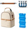 BABEYER Breastmilk Cooler Bag with Ice Pack Fits 6 Baby Bottles up to 270ml, Breastmilk Pump Bag with Shoulder Strap for Nursing Mom Daycare, Travel, Work, Cream