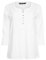 M&Co Womens Cotton Henley Top - Women's White