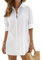 Vancavoo Women's Beach Cover Up Shirts Bikini Coverups Swimsuit Beach Dress Cotton Button Down Casual Long Sleeve Beachwear Loose Cardigan Blouse Tops Swimwear(White,S)