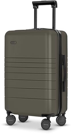 ETERNITIVE - Valise Moyenne | Valise Voyage en Polycarbonate & ABS | Taille: 64 x 39 x 27 cm 64L | Valise Rigide avec Serrure TSA | Valise a Roulette 360° | Légère Valise de Taille Médiane | Olive