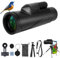 Olycism Telescopio monocular monocular 12 x 42 HD FMC BAK4 Prisma portátil Monocular Telescopio para Adultos con Soporte Smartphone Trípode Impermeable Adecuado para Observación de Aves, Caza y
